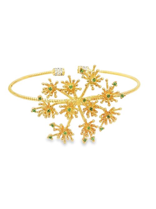 Dandelion gold peridot stones bracelet GOCCIAZZURRA JEWELS | BRDANDELIONOROVERDE